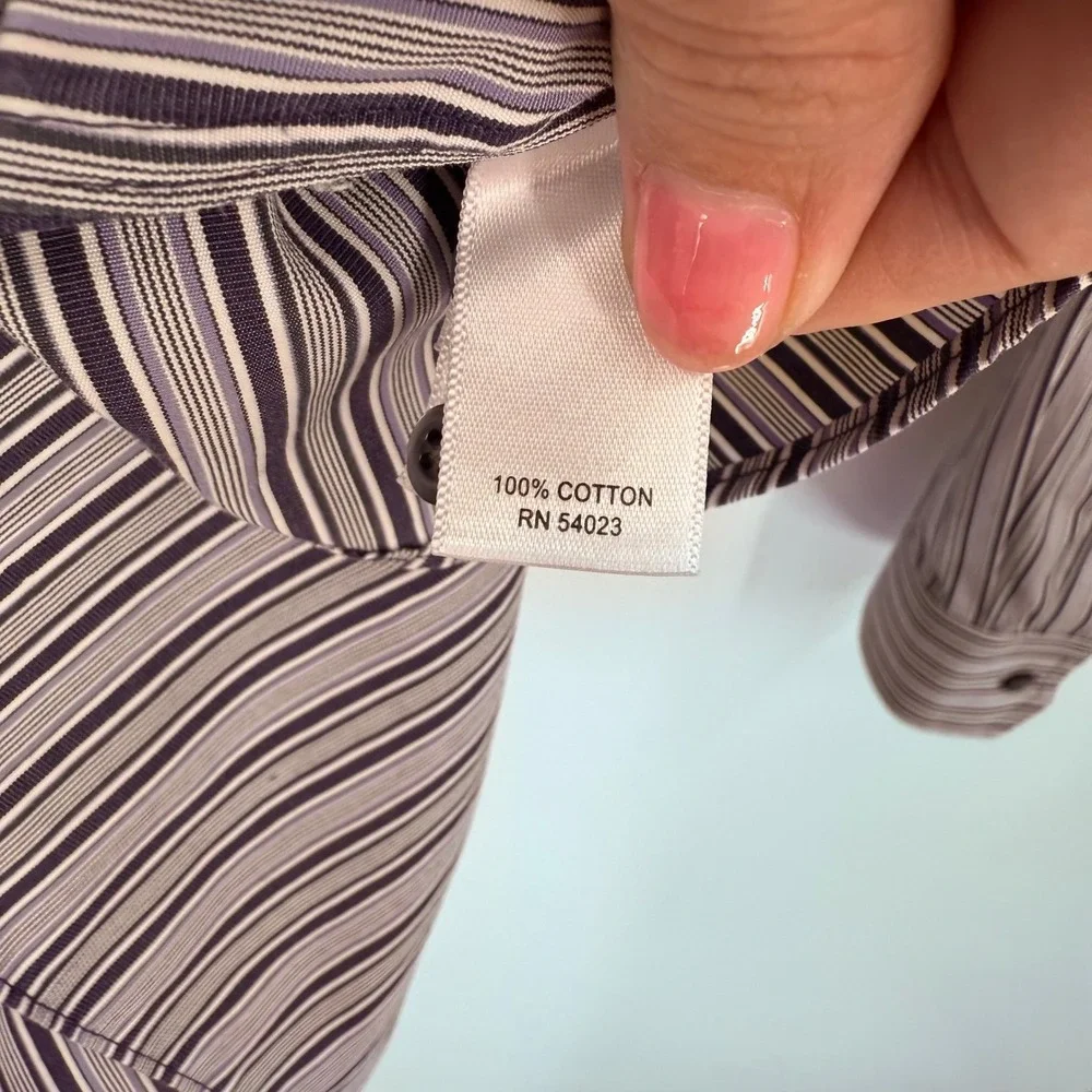 Banana Republic‎ Mens Striped Dress Shirt 15-15 1/2 M Classic Fit Non Iron